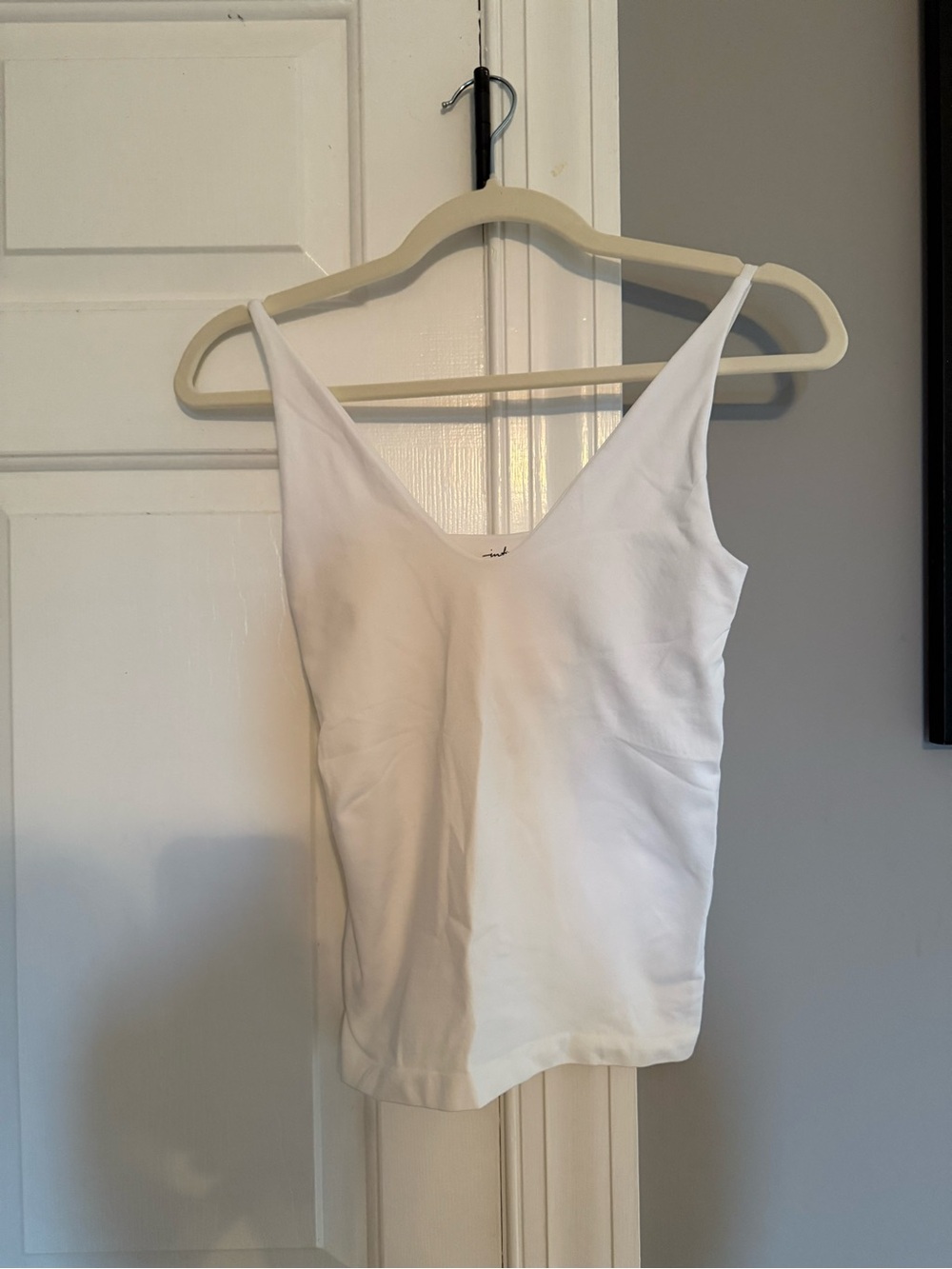 Free People White V-Neck Stretch Camisole